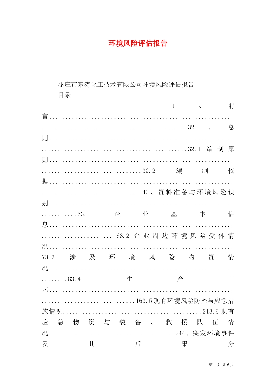 环境风险评估报告_第1页