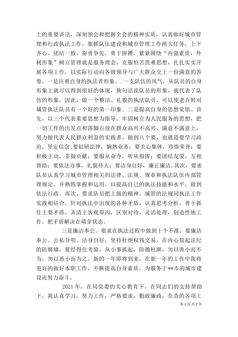 城管个人工作总结精选_第2页