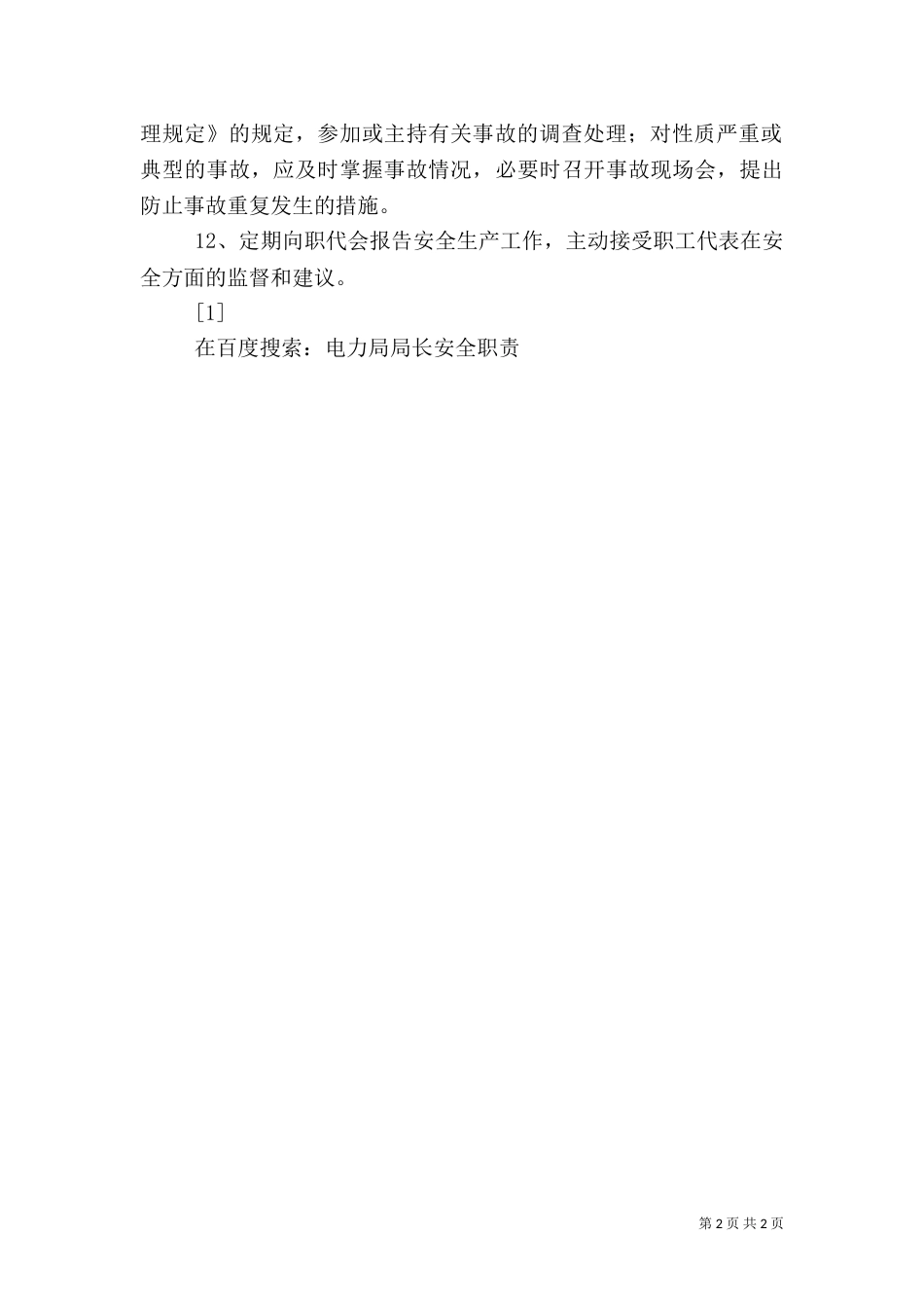 电力局局长安全职责（八）_第2页