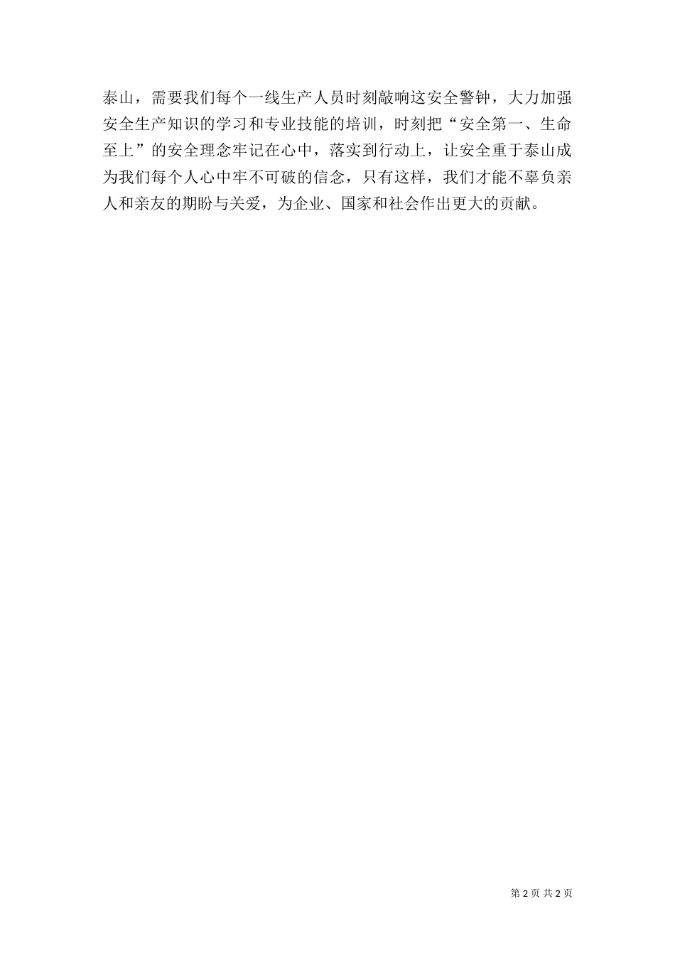 安全生产工作体会_第2页