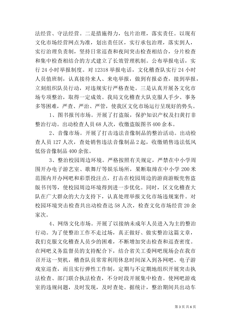文化稽查工作总结（一）_第3页
