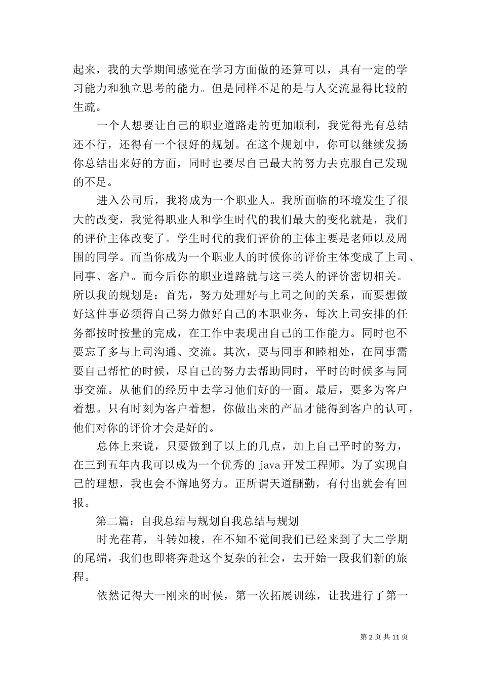 自我总结与自我规划_第2页