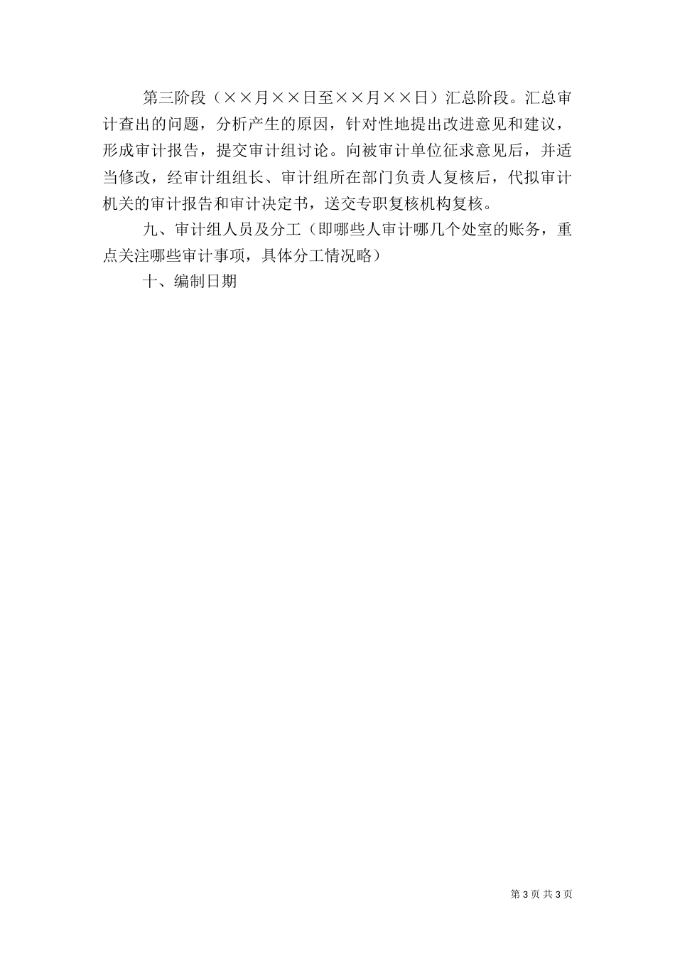 审计实施方案实例_第3页