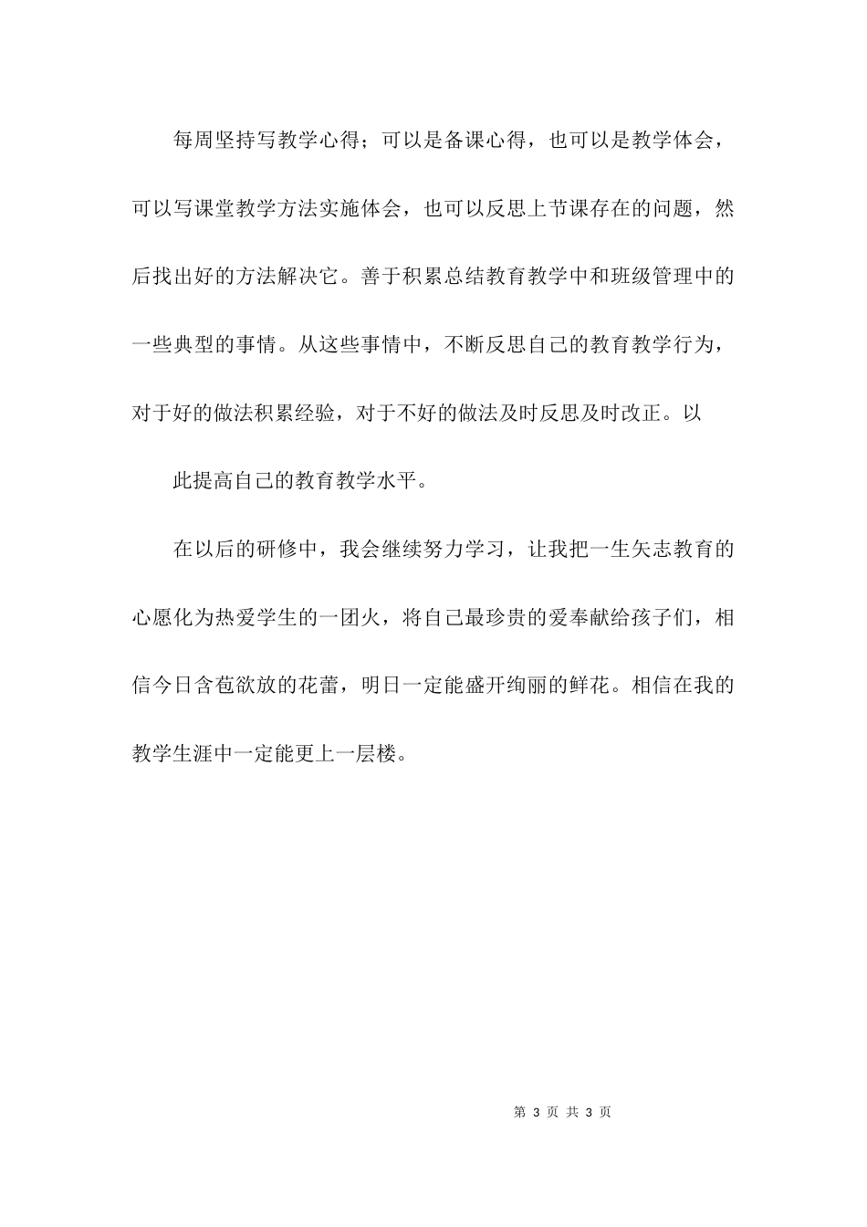 （精选）个人研修教师总结_第3页
