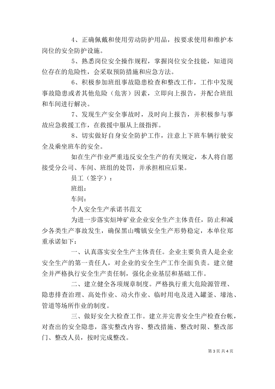 精选个人安全生产承诺书范文_第3页