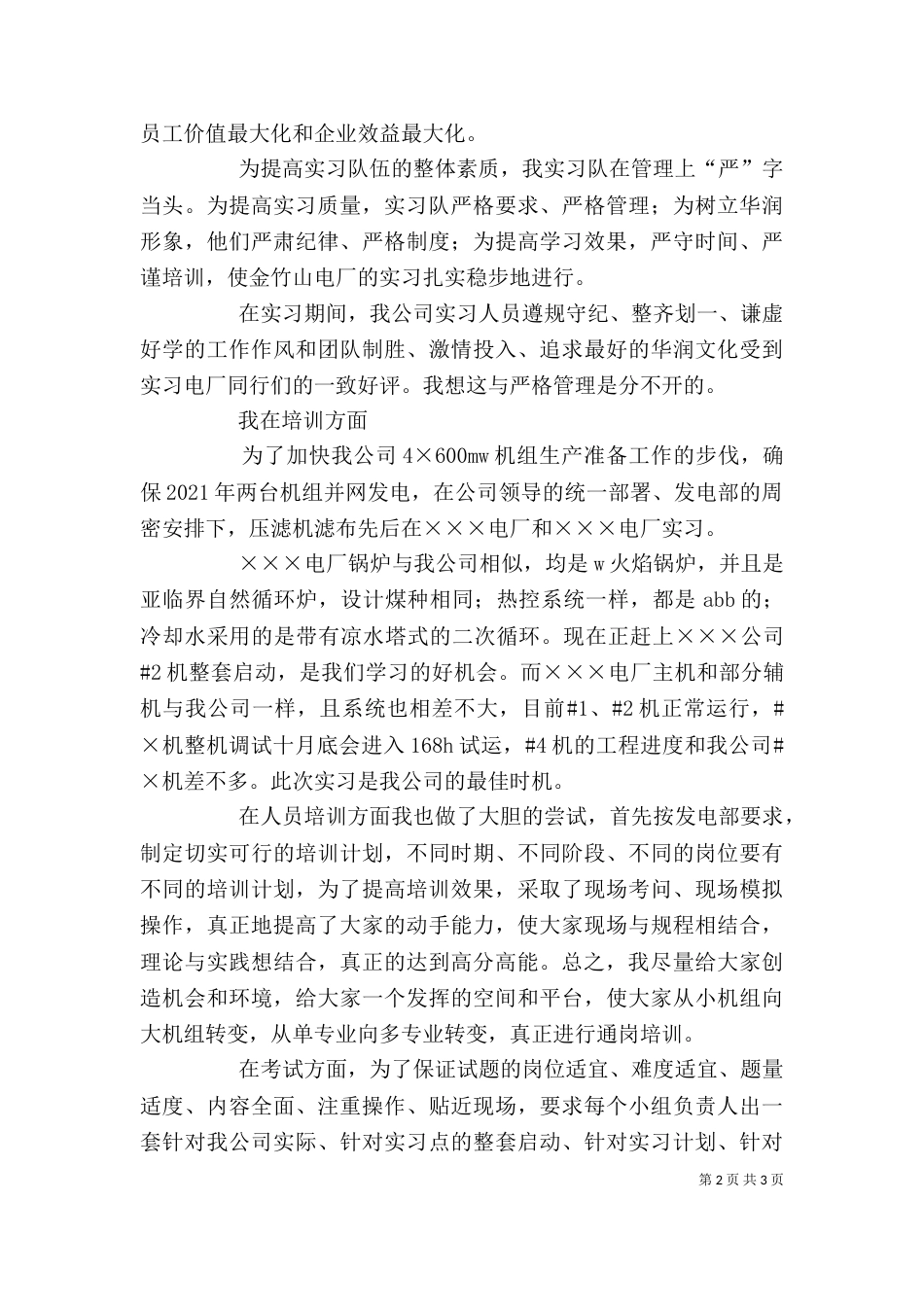 电力的个人工作总结范文_第2页