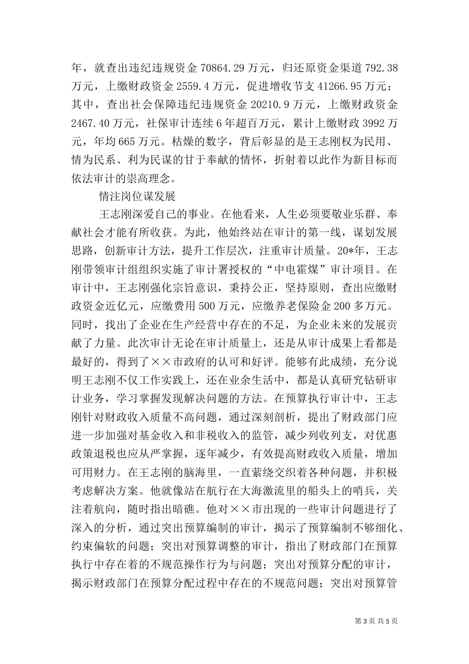 审计局副局长先进事迹材料（五）_第3页