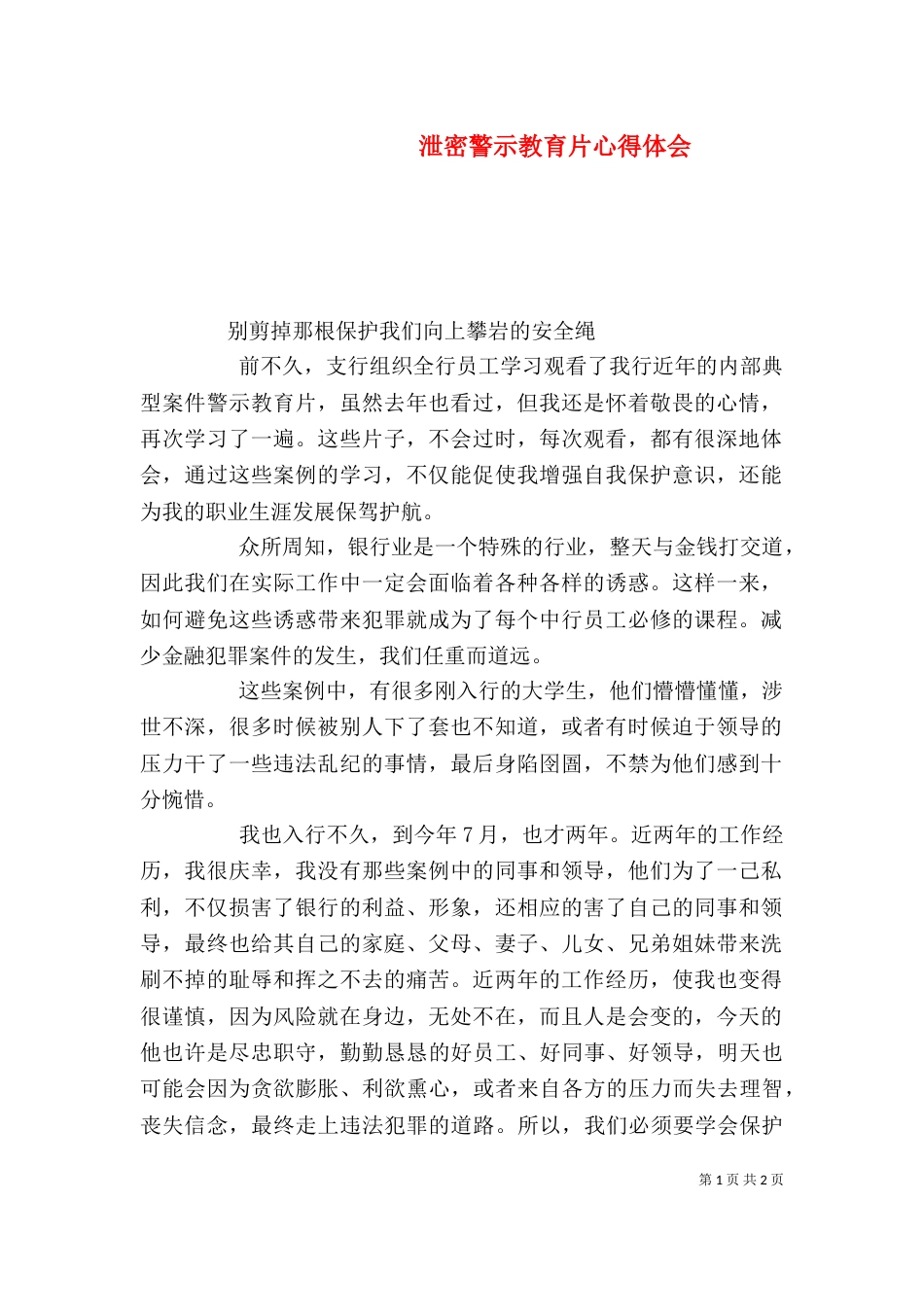 泄密警示教育片心得体会_第1页