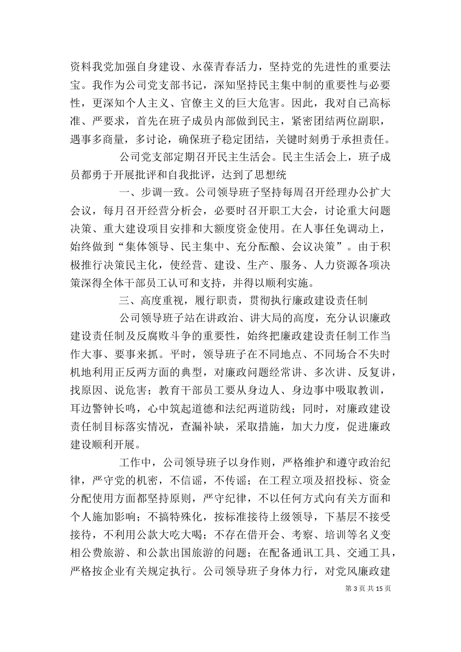 公司领导班子述职述廉报告（四）_第3页