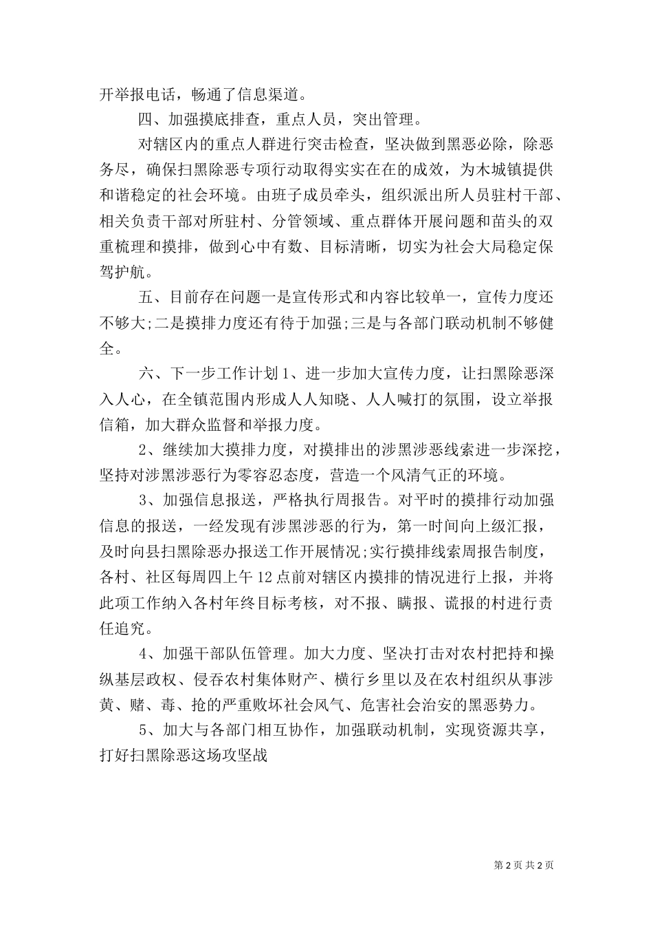 扫黑除恶专项斗争详细总结范文_第2页