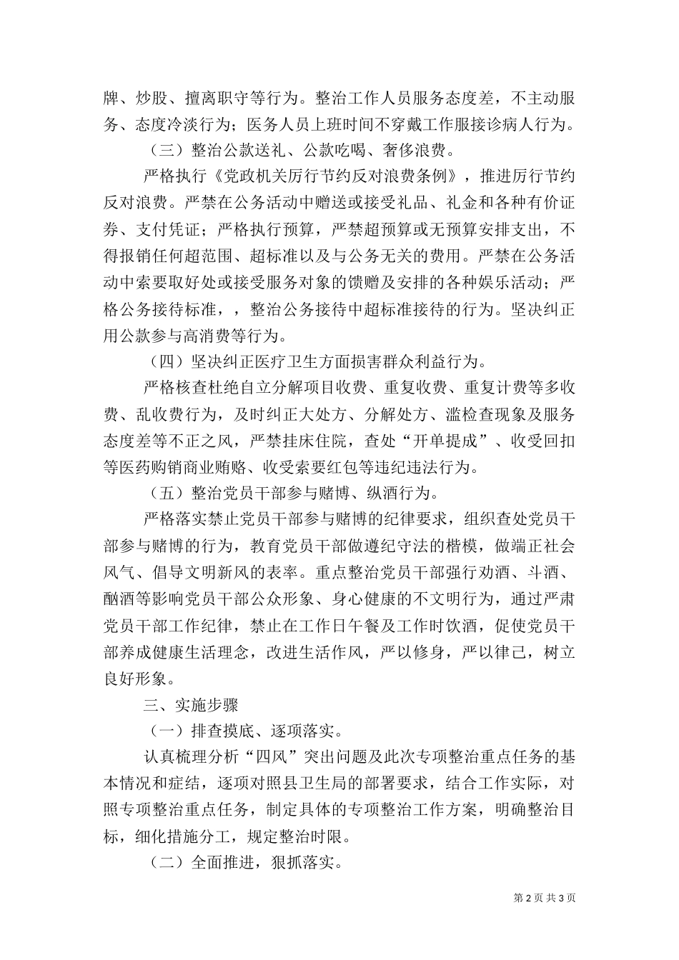卫生院专项整治工作方案（三）_第2页