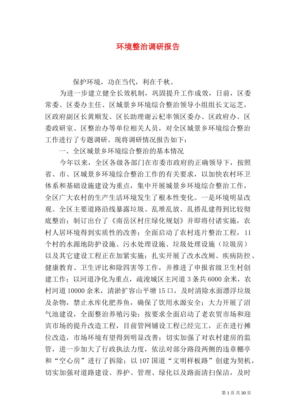 环境整治调研报告_第1页