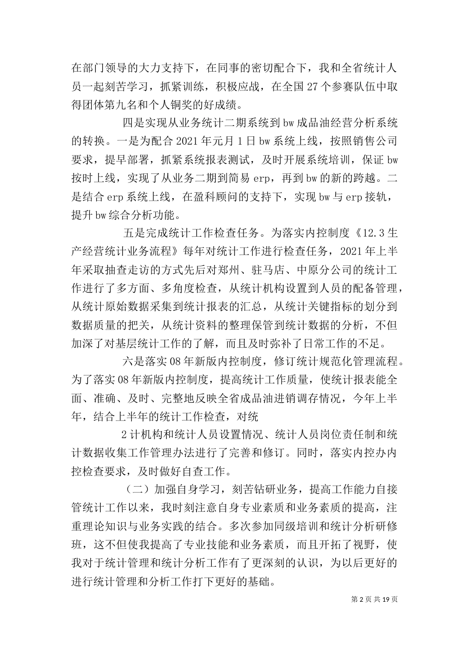 统计个人工作总结（一）_第2页