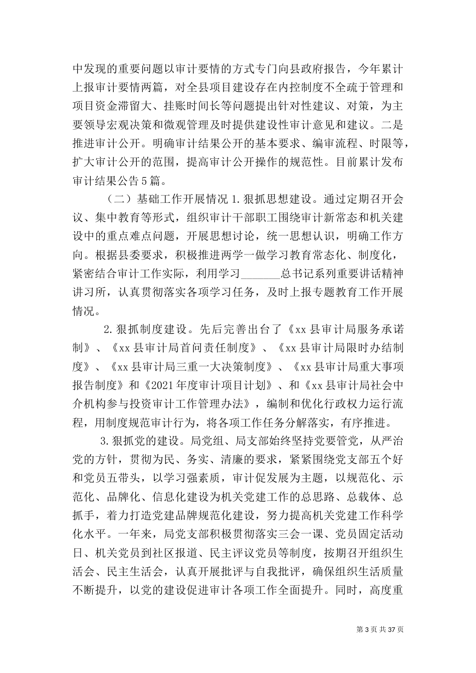 审计局2021年工作总结优秀范文_第3页