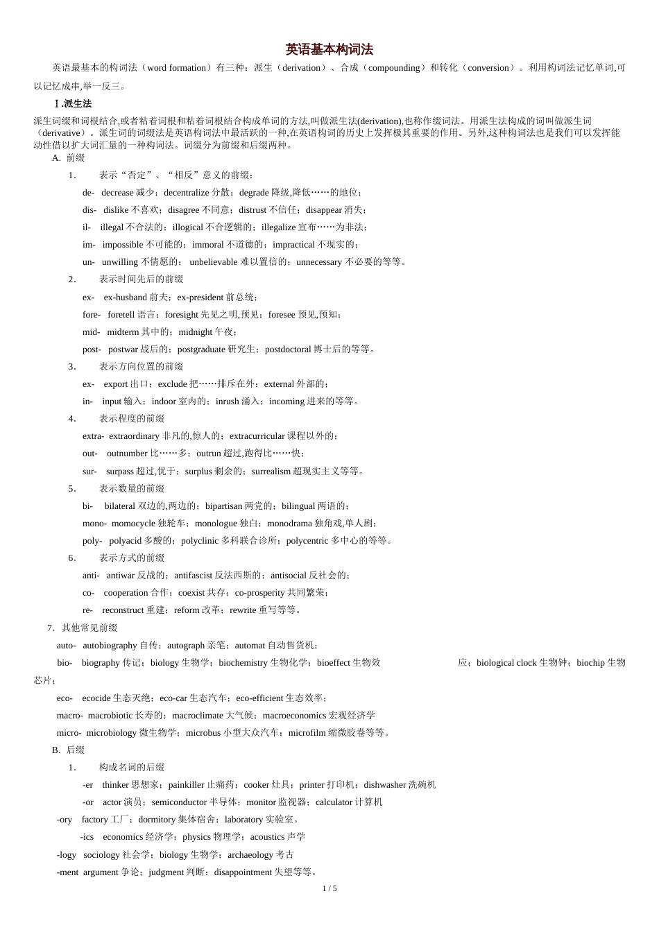 英语基本构词法[共5页]_第1页