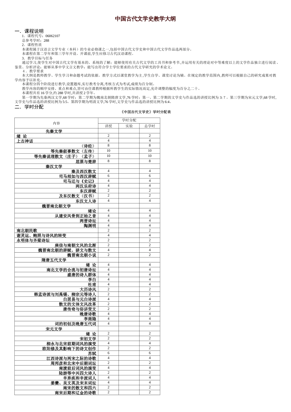 中国古代文学史教学大纲[共8页]_第1页