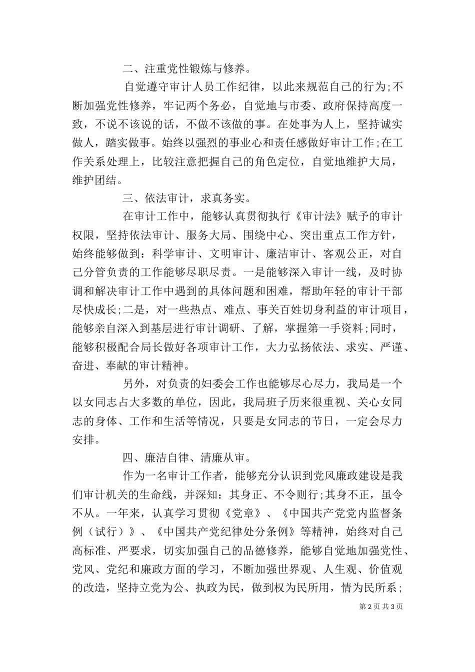 年终审计个人工作总结范文_第2页