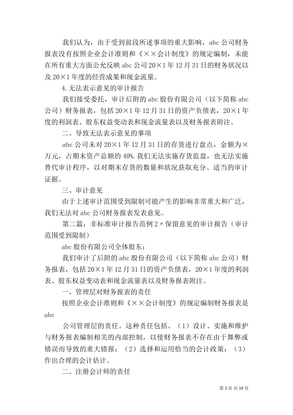 标准审计报告和非标准审计报告_第3页