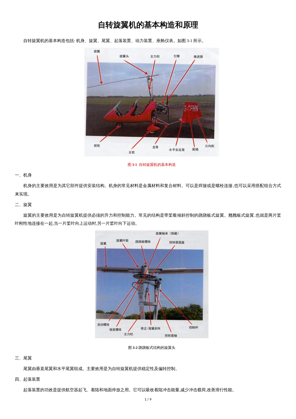 自转旋翼机的基本构造和原理-1[共9页]_第1页