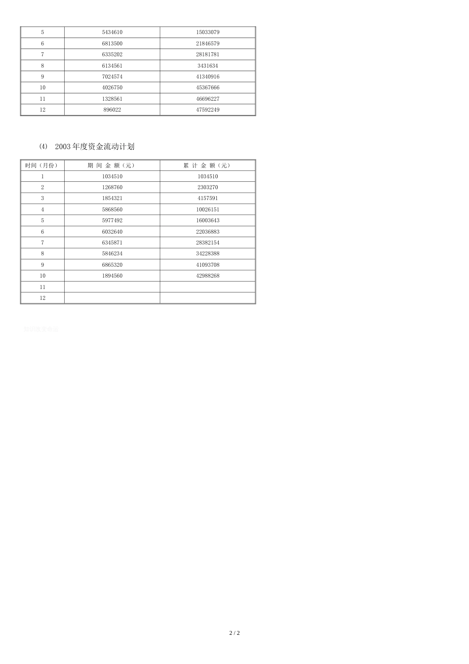 资金流动计划表_第2页