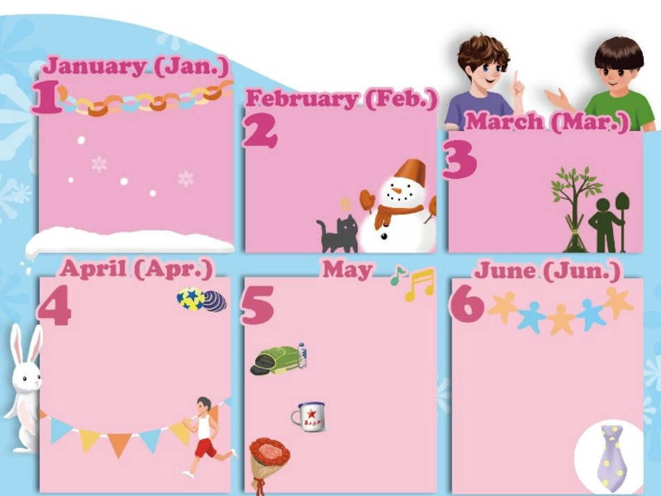 新人教版pep五英语下册unit3-My-school-calendar-Part-A-lets-learn_第2页