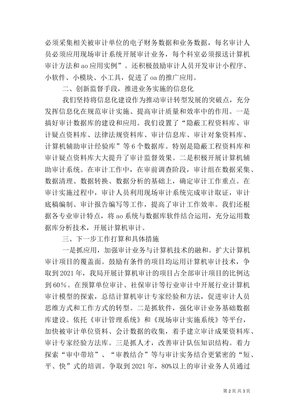 提升审计信息化建设工作汇报（一）_第2页