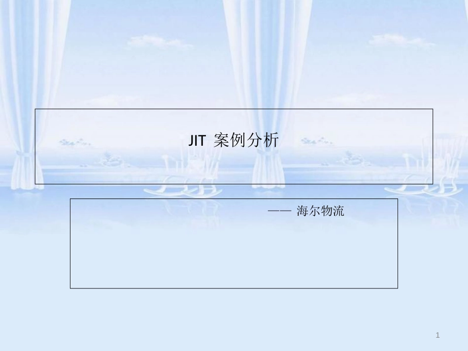 运营管理--JIT案例分析-海尔物流_第1页