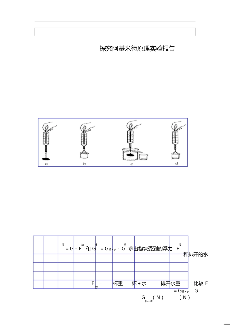 探究阿基米德原理实验报告_第1页