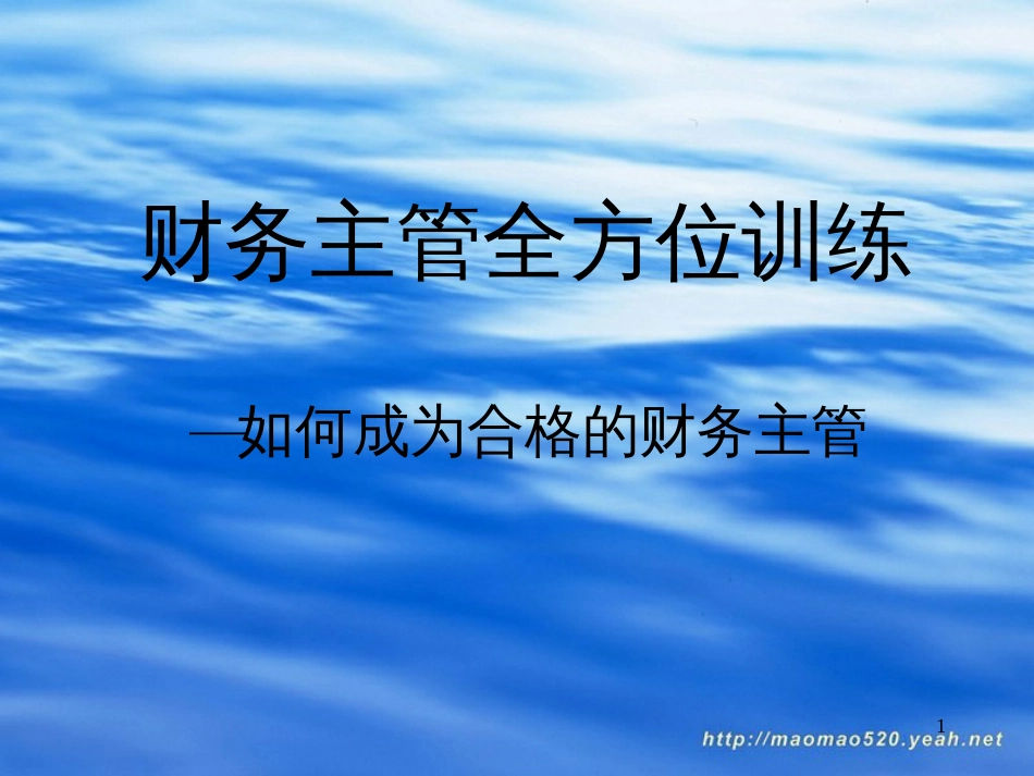 财务主管全方位训练—如何成为合格的财务主管[共44页]_第1页