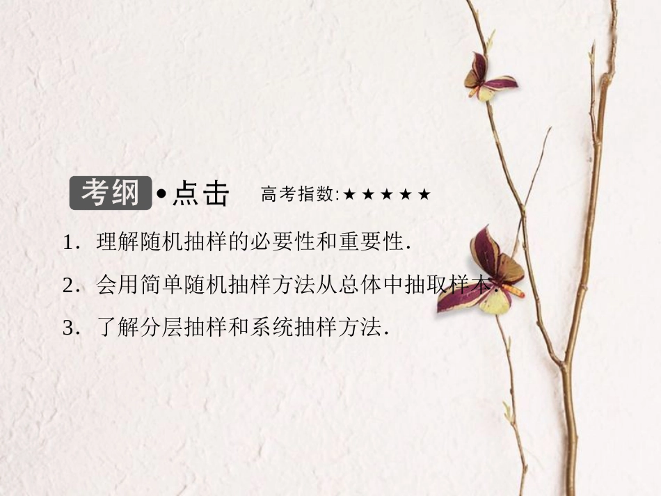 高考数学大一轮复习 第十章 统计、统计案例 第1课时 抽样方法课件 理 北师大版_第3页