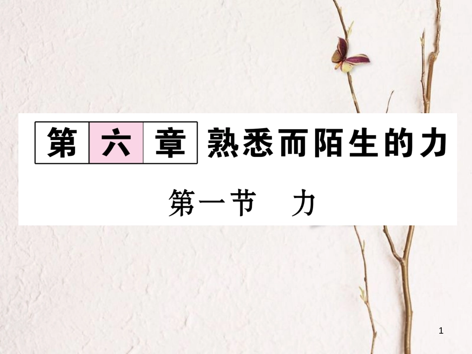 （云南专版）八年级物理全册 6.1 力作业课件 （新版）沪科版_第1页
