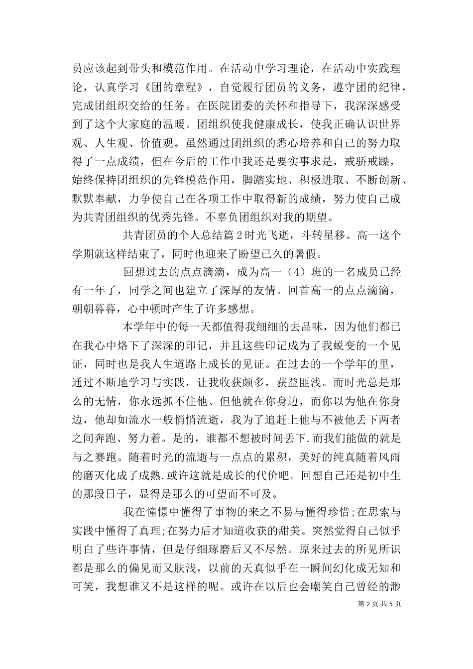 共青团员的个人总结_第2页