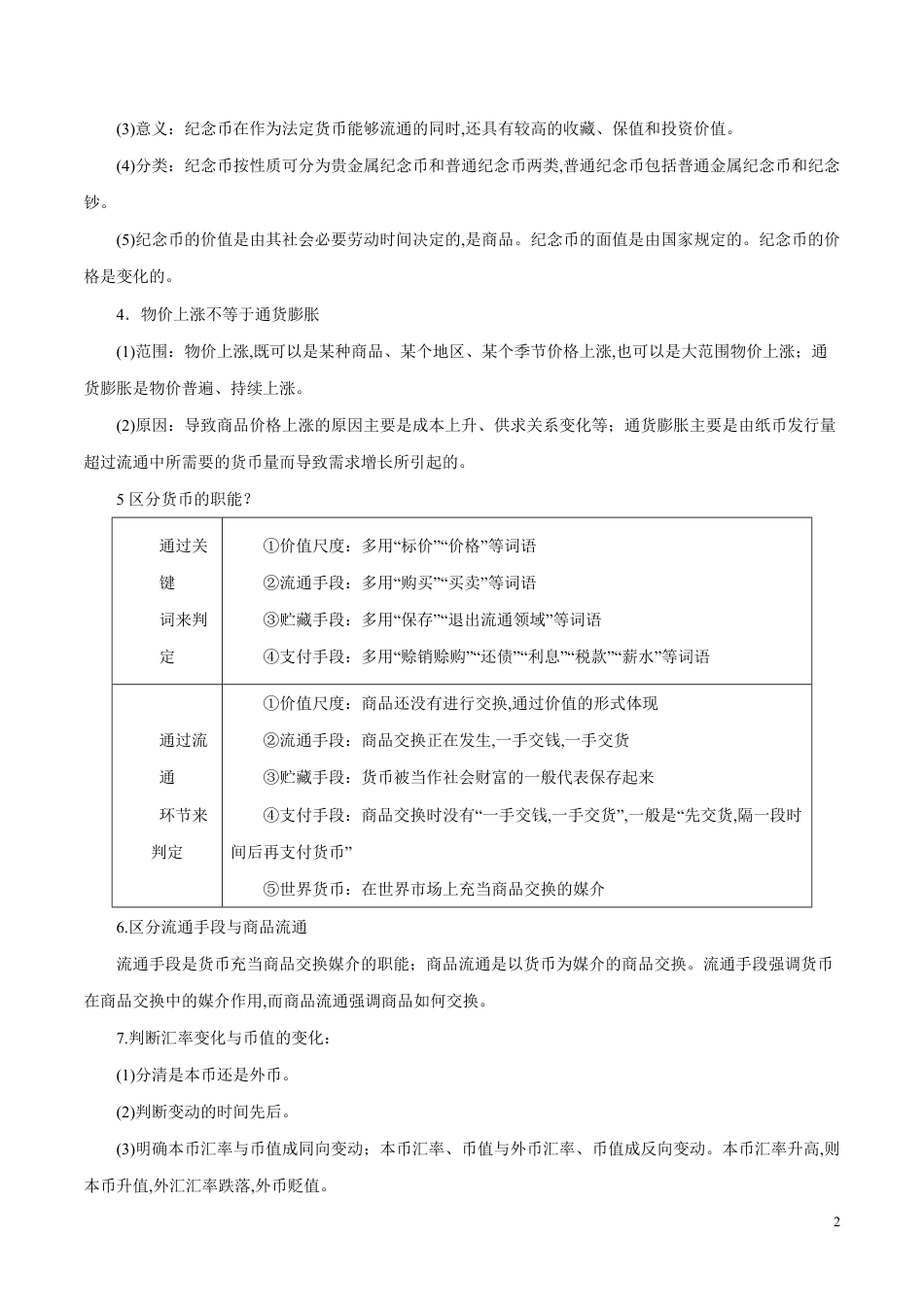 专题03 必修一《经济生活》高考易混点整合-2020届高考政治考点与模板最后一背【学科网名师堂】_第2页