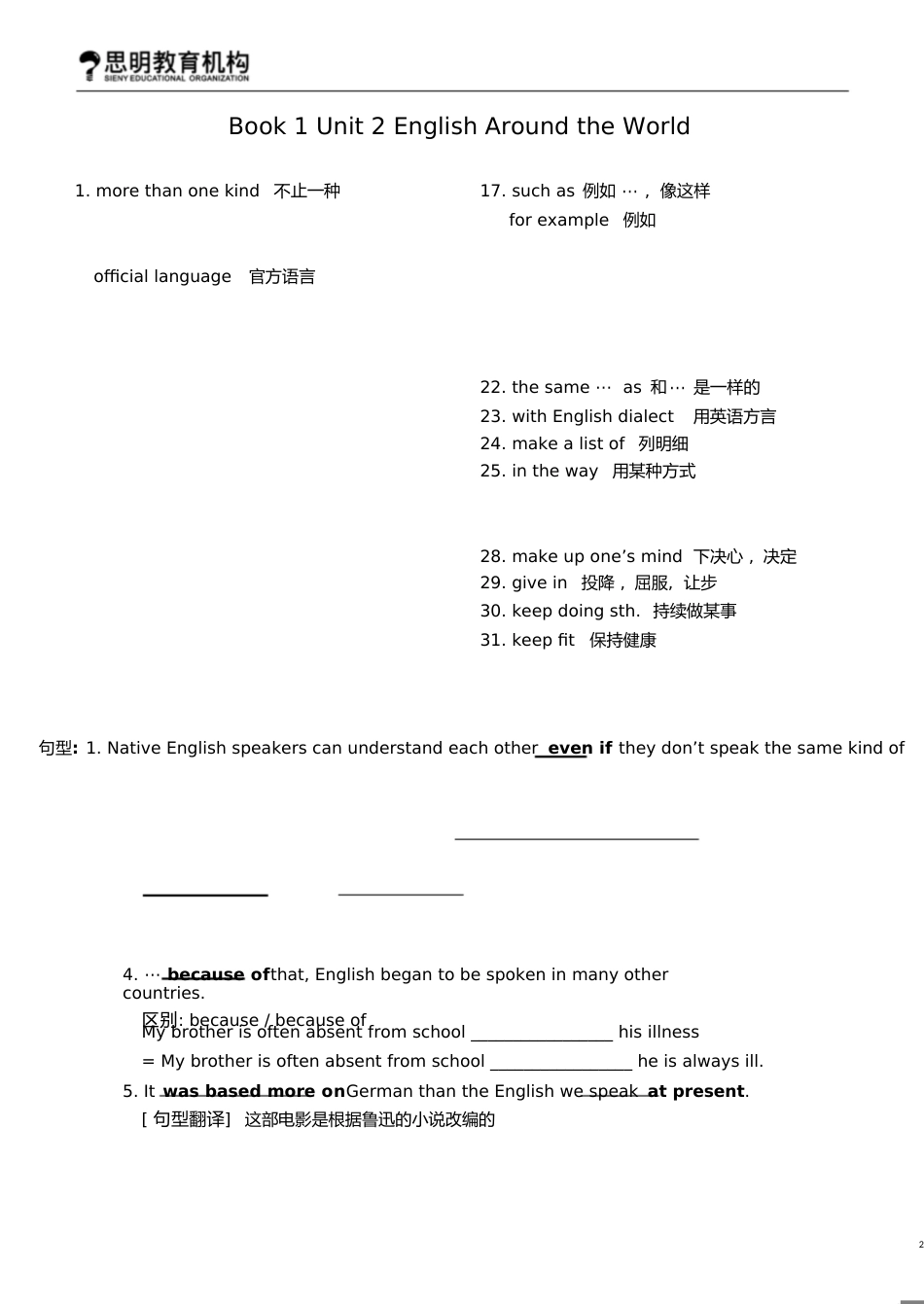 高中英语必修1至选修8重点短语及句型[共45页]_第2页