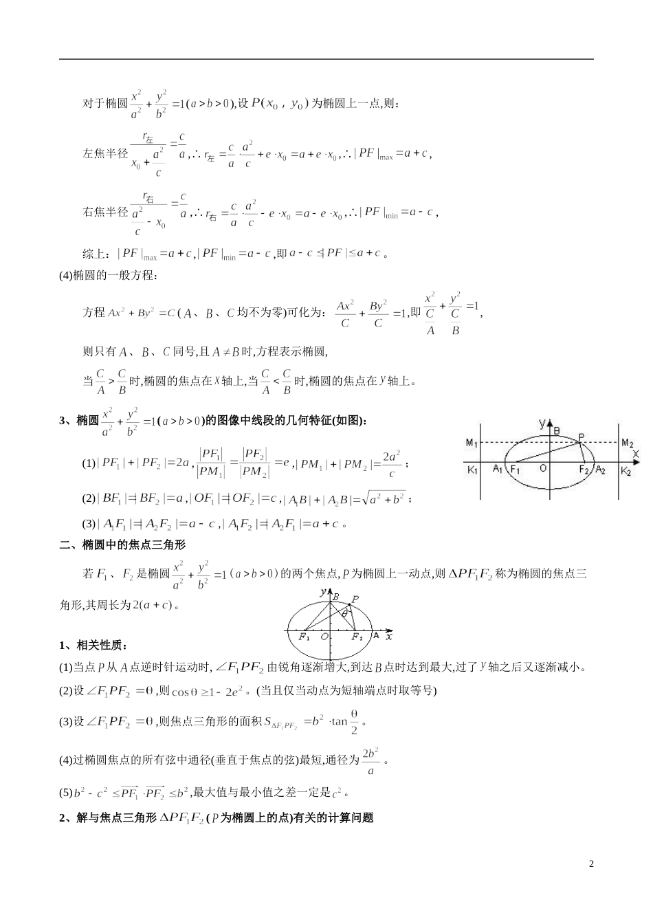 专题08 圆锥曲线的方程（知识梳理）（原卷版）附答案_第2页