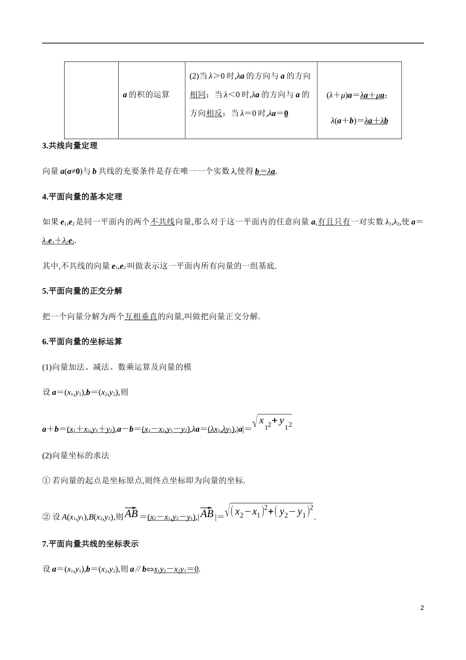 专题01 平面向量及其应用-新教材2019-2020学年下学期高一数学期末挑重点(人教A版必修第二册)_第2页