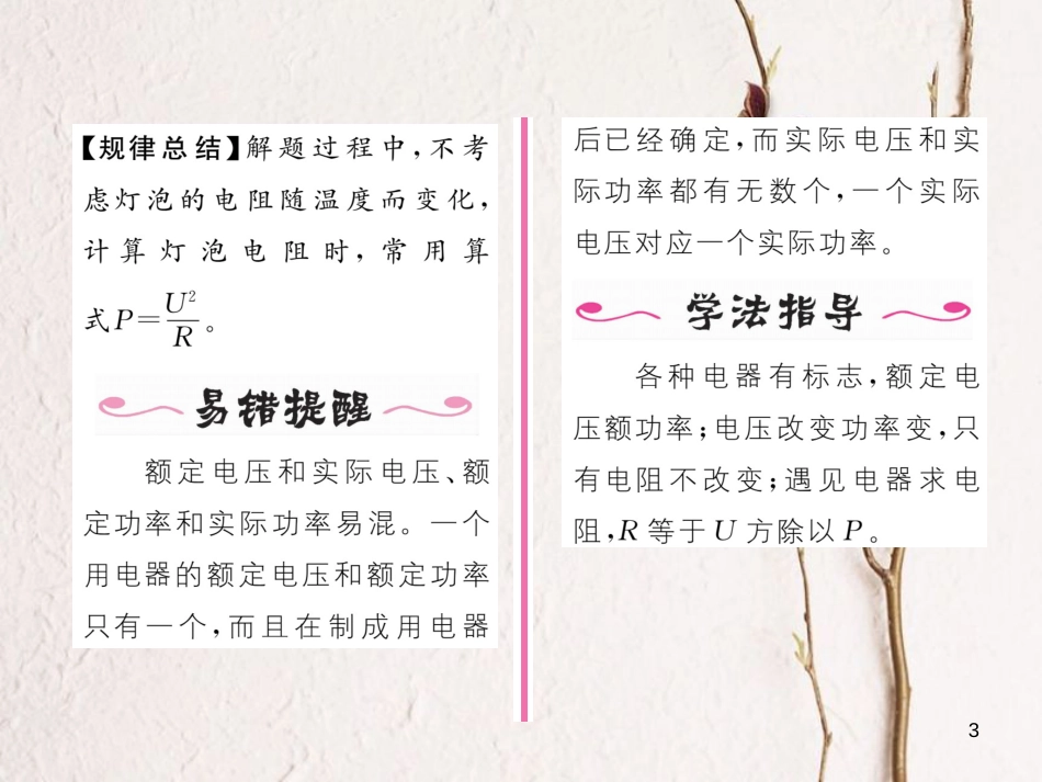 （云南专用）九年级物理全册 16.2 电流做功的快慢 第2课时 额定功率、实际功率作业课件 （新版）沪科版[共18页]_第3页