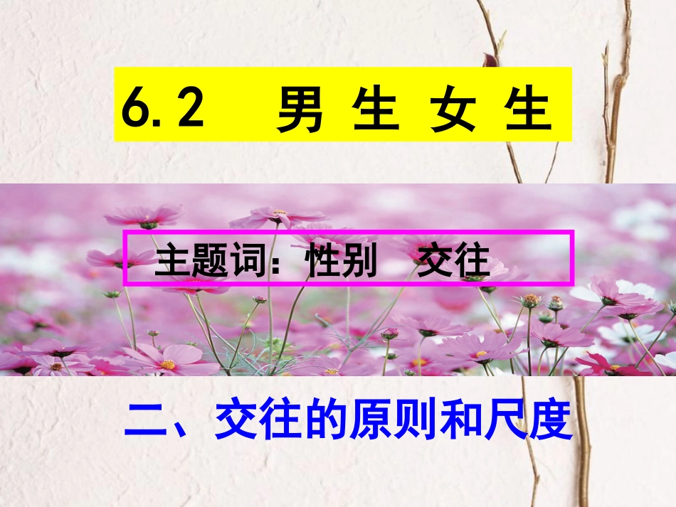 七年级道德与法治下册 第六单元 拥抱青春 6.2 男生女生 第2框《交往的原则与尺度》课件 粤教版[共29页]_第2页