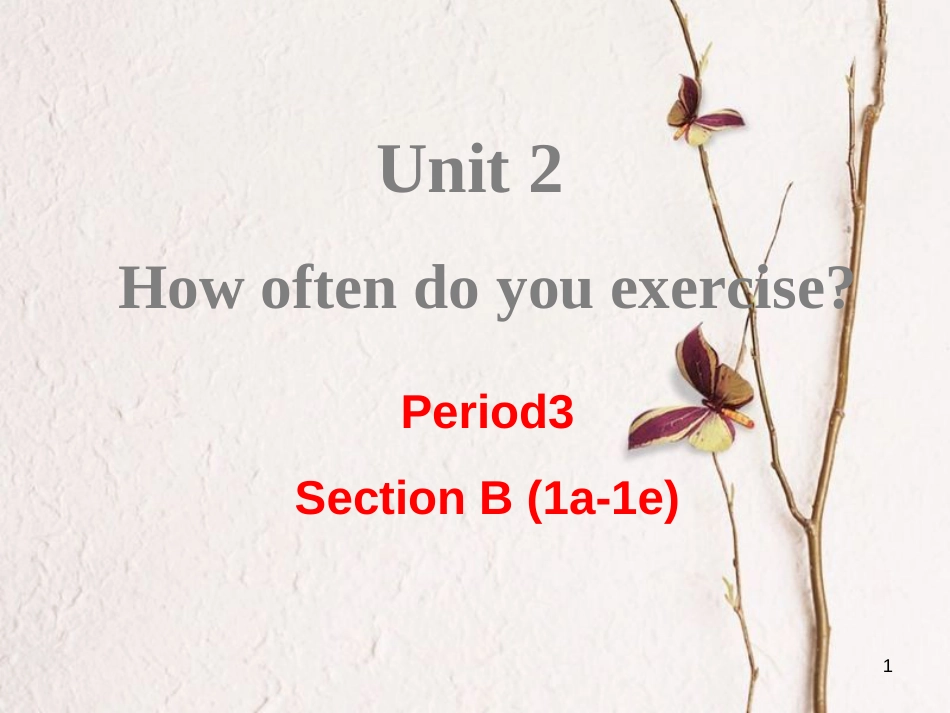 （成都专版）八年级英语上册 Unit 2 How often do you exercise Section B（1a-1e）教学课件 （新版）人教新目标版_第1页