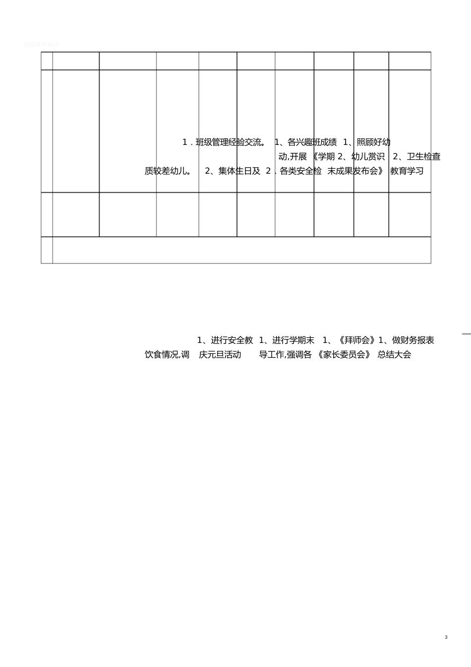 幼儿园学期计划样表[共3页]_第3页