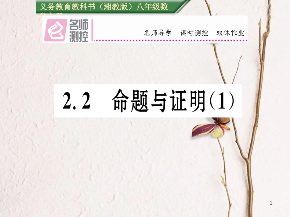 八年级数学上册 2.2 命题与证明课件1 （新版）湘教版[共17页]_第1页