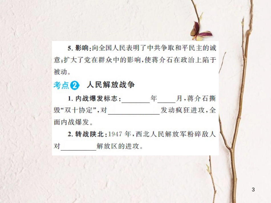 中考历史 基础知识夯实 模块二 中国近代史 第五单元 人民解放战争的胜利讲义课件 岳麓版[共10页]_第3页