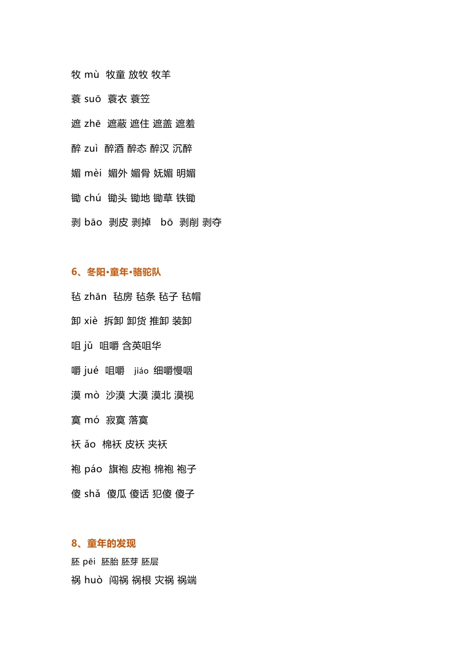 小学五年级语文下册生字表带拼音及组词_第2页