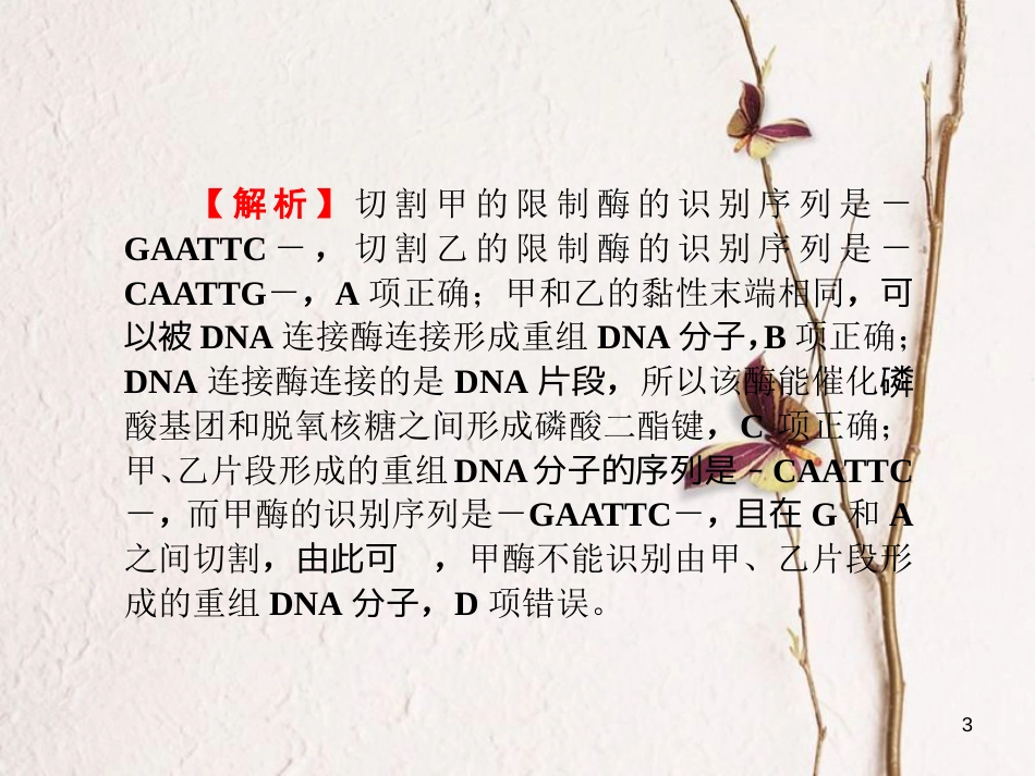 高考高考生物一轮复习 单元同步测试卷（二十一）基因工程课件 新人教版选修3_第3页