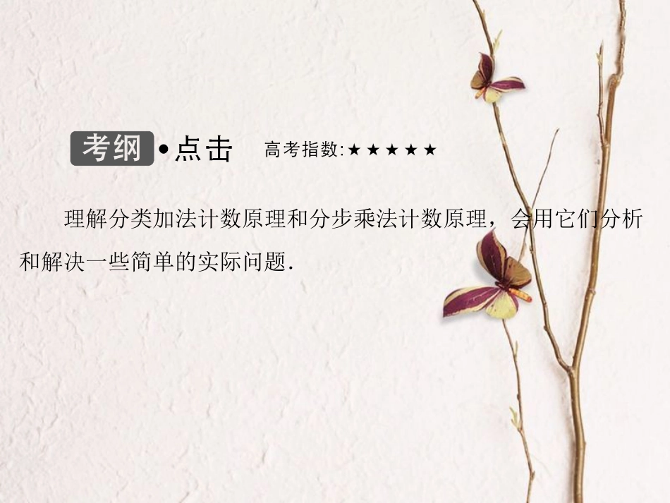高考数学大一轮复习 第九章 计数原理、概率、随机变量及其分布 第1课时 分类加法计数原理与分步乘法计数原理课件 理 北师大版_第3页