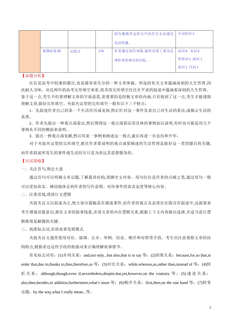 专题07 完形填空之夹叙夹议类（解析版）_第3页