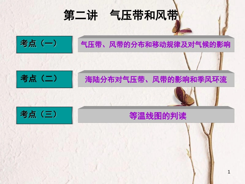 高三地理复习 第一部分 第二章 地球上的大气 第二讲 气压带和风带课件[共78页]_第1页