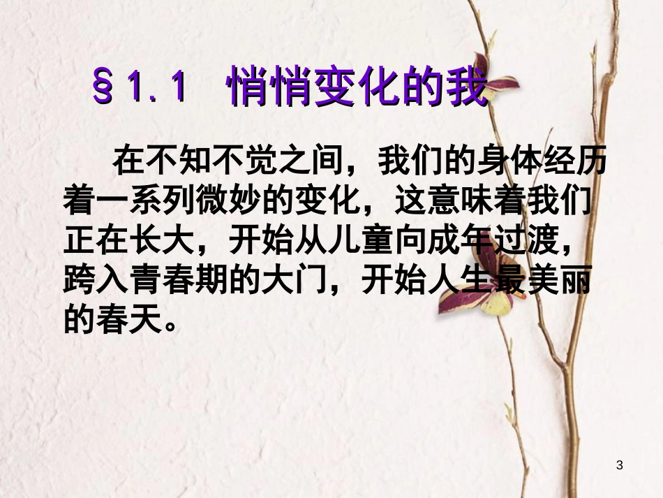 七年级道德与法治下册 第一单元 青春时光 第一课 青春的邀约 第1框 悄悄变化的我课件2 新人教版[共21页]_第3页