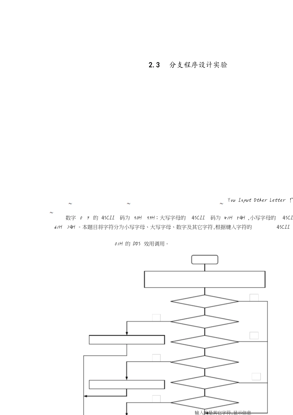 微机原理分支程序设计实验[共7页]_第1页