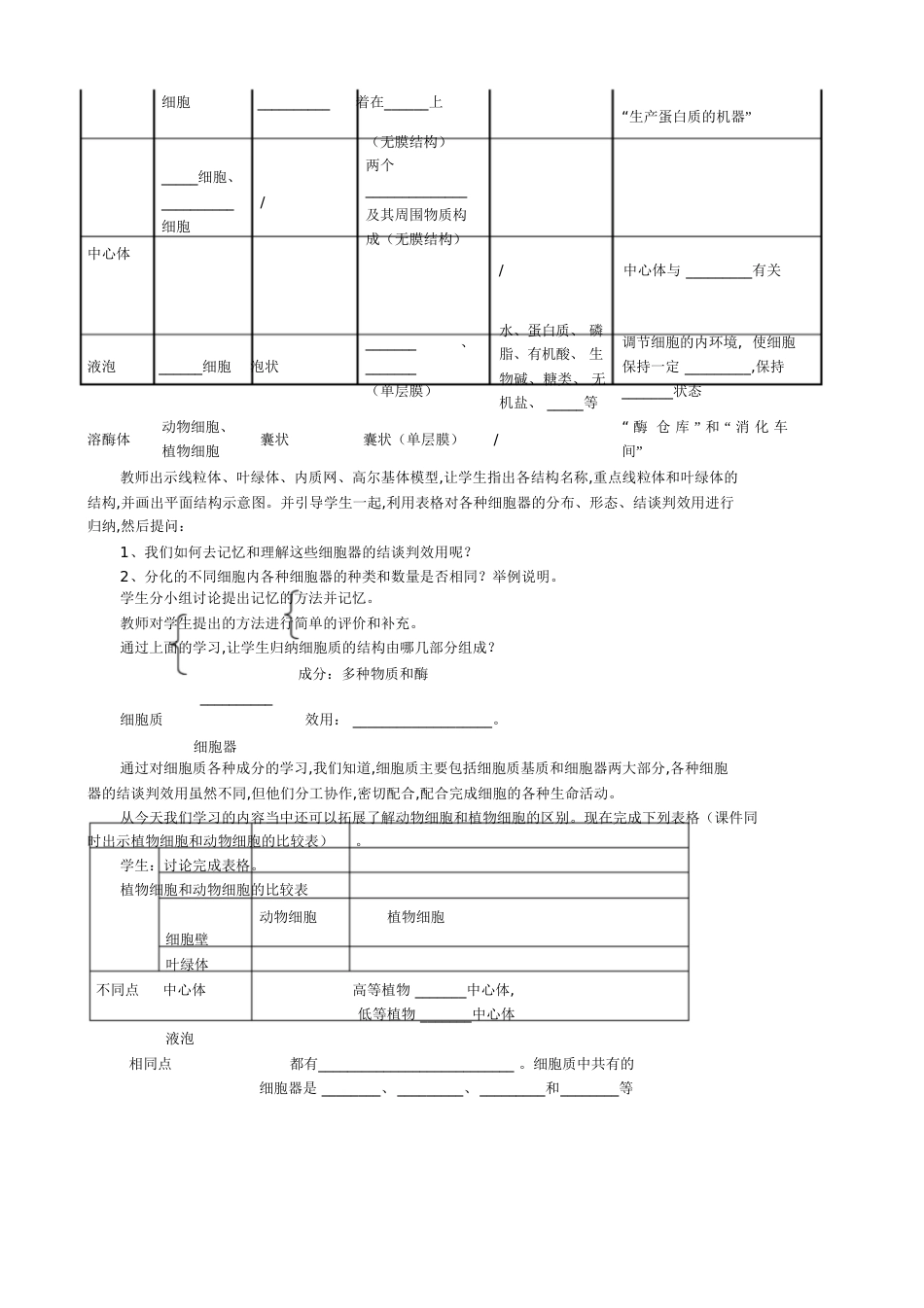 第三章__第二节__细胞器——系统内的分工合作(第一课时)学案[共12页]_第2页